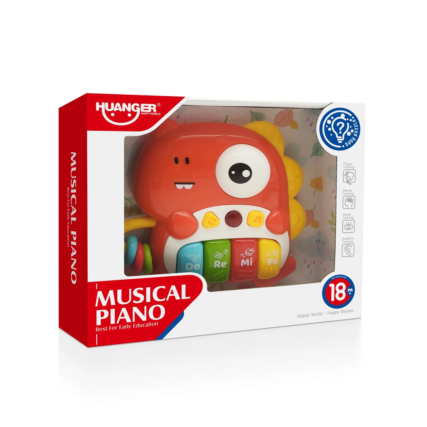 Piano Musical Dinosaurio - Rojo | Huanger