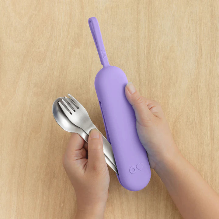 OmieBox UP Pod & Utensil - Set Porta Utensilios con Cubiertos para OmieBox UP® - Violet | Omie