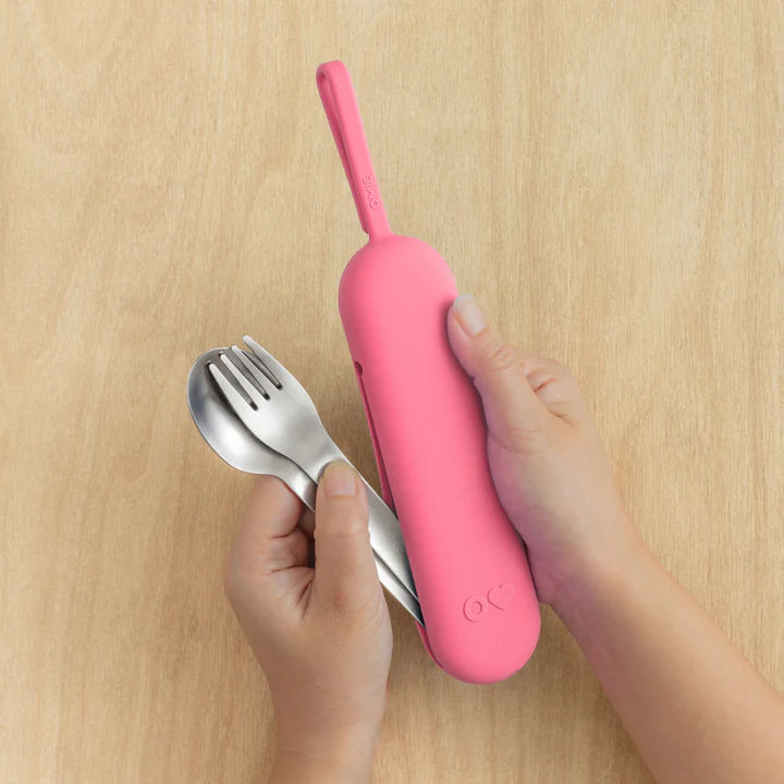 OmieBox UP Pod & Utensil - Set Porta Utensilios con Cubiertos para OmieBox UP® - Blush | Omie