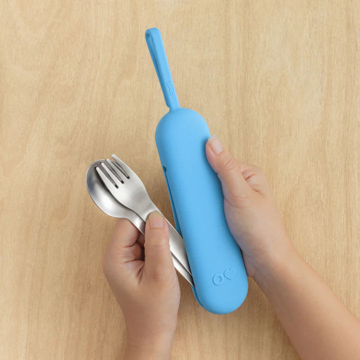 OmieBox UP Pod & Utensil - Set Porta Utensilios con Cubiertos para OmieBox UP® - Azure | Omie