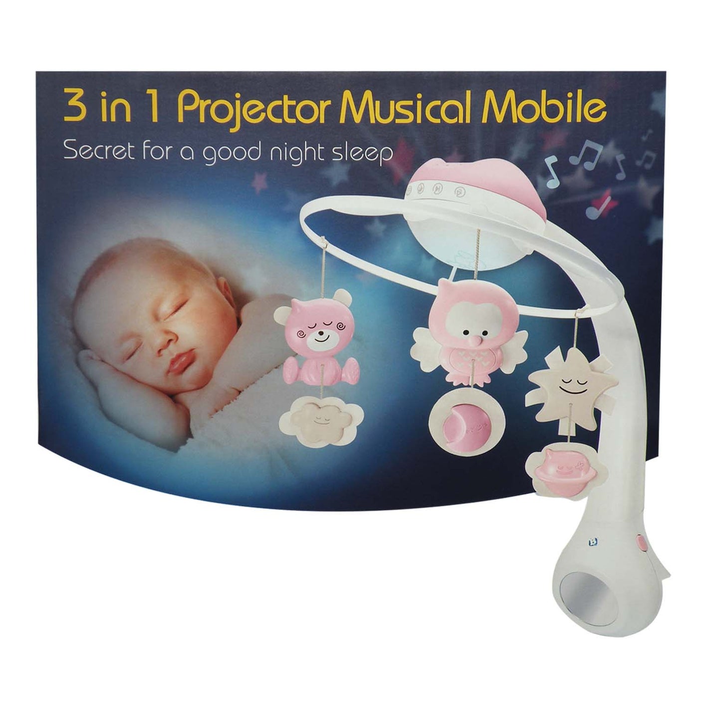 3 in 1 Projector Mobile - Pink