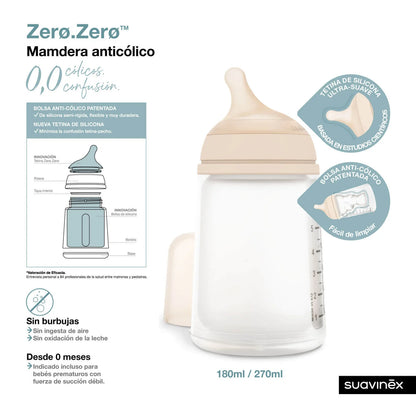 Mamadera Zerø Zerø™  180 ml Anticólicos - Flujo Adaptable