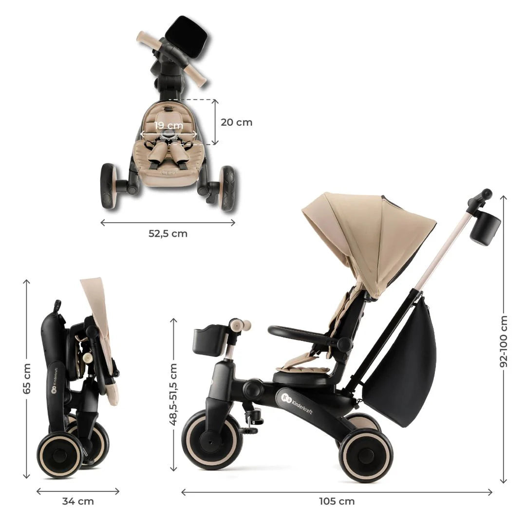 Triciclo Multifuncional Jazz 6 en 1 - Beige | Kinderkraft