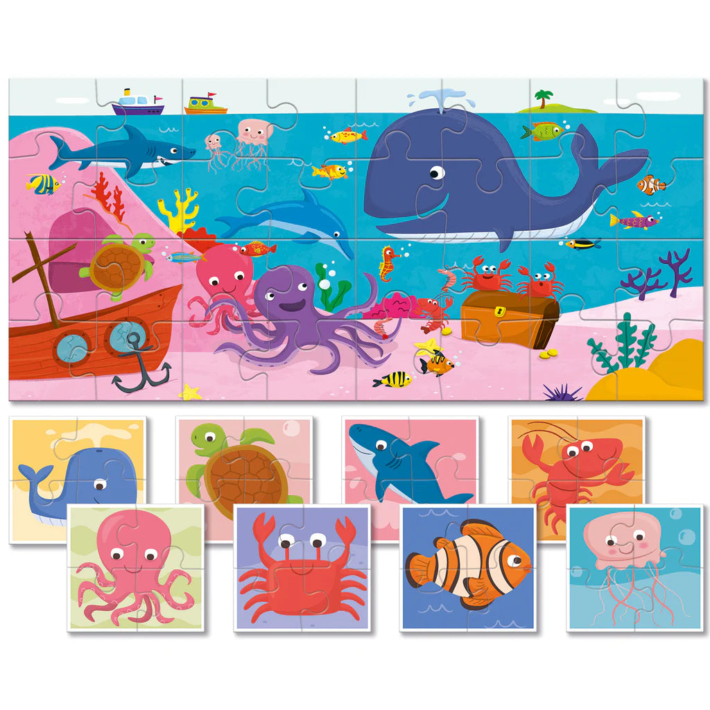 Double-sided puzzle for babies and children - The Sea 