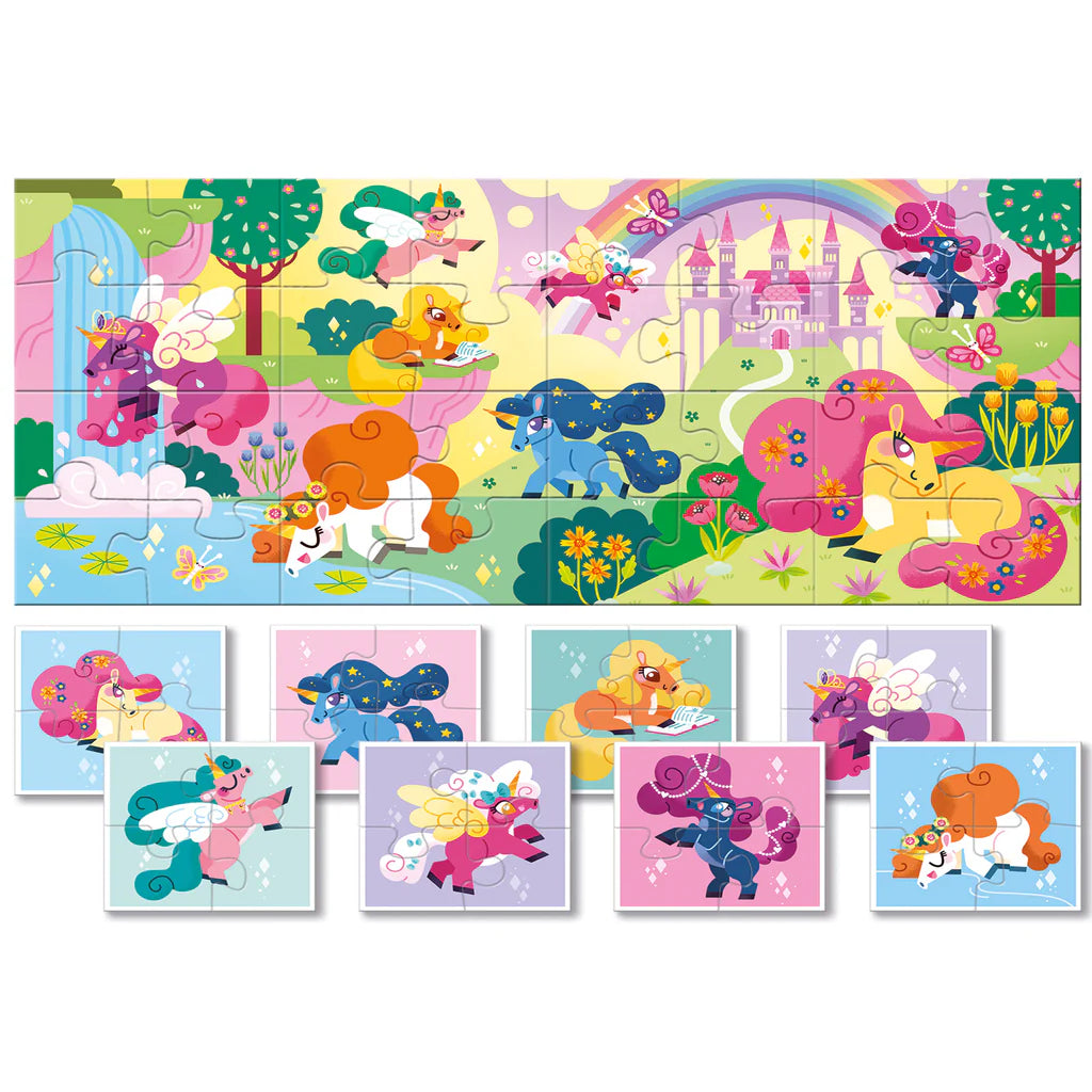 Puzzle de Doble Cara para Bebés y Niños - Unicornios