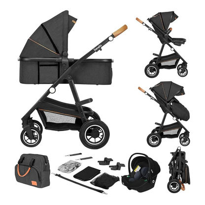 Coche Travel System 3 en 1 Amber - Black Silver | Lionelo