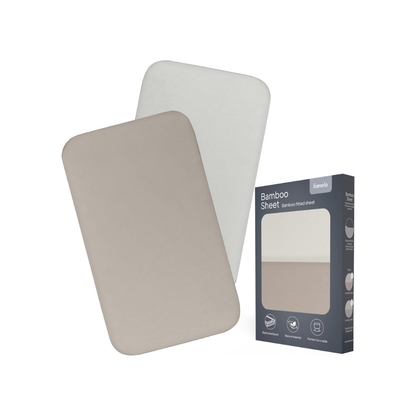 Pack de 2 Sábanas Bajeras Bamboo 118x60 cm - Off White/Beige | Lionelo