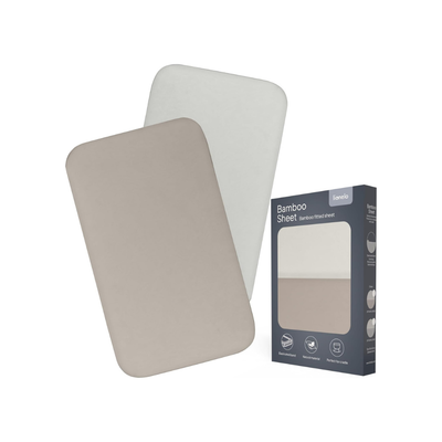 Pack de 2 Sábanas Bajeras Bamboo 118x60 cm - Off White/Beige | Lionelo