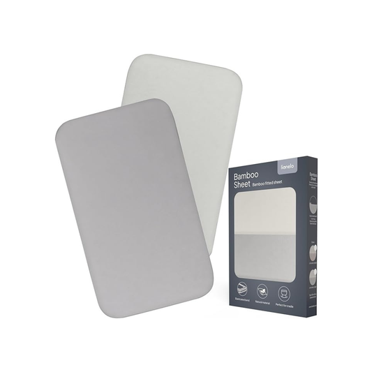 Pack de 2 Sábanas Bajeras Bamboo 118x60 cm - Off White/Grey | Lionelo