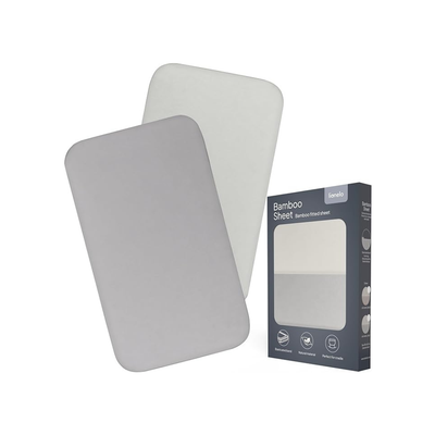 Pack de 2 Sábanas Bajeras Bamboo 118x60 cm - Off White/Grey | Lionelo