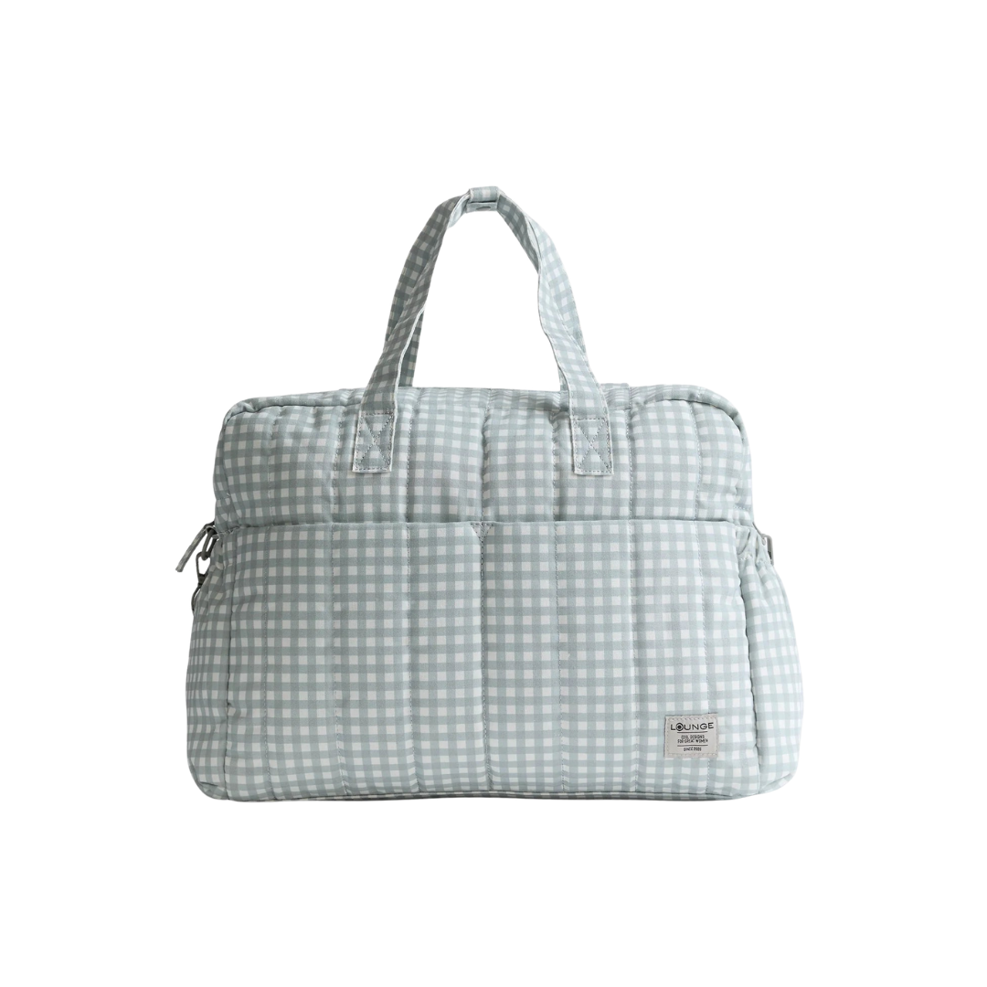Bolso Maternal Quilt - Vichy Verde Agua | Lounge