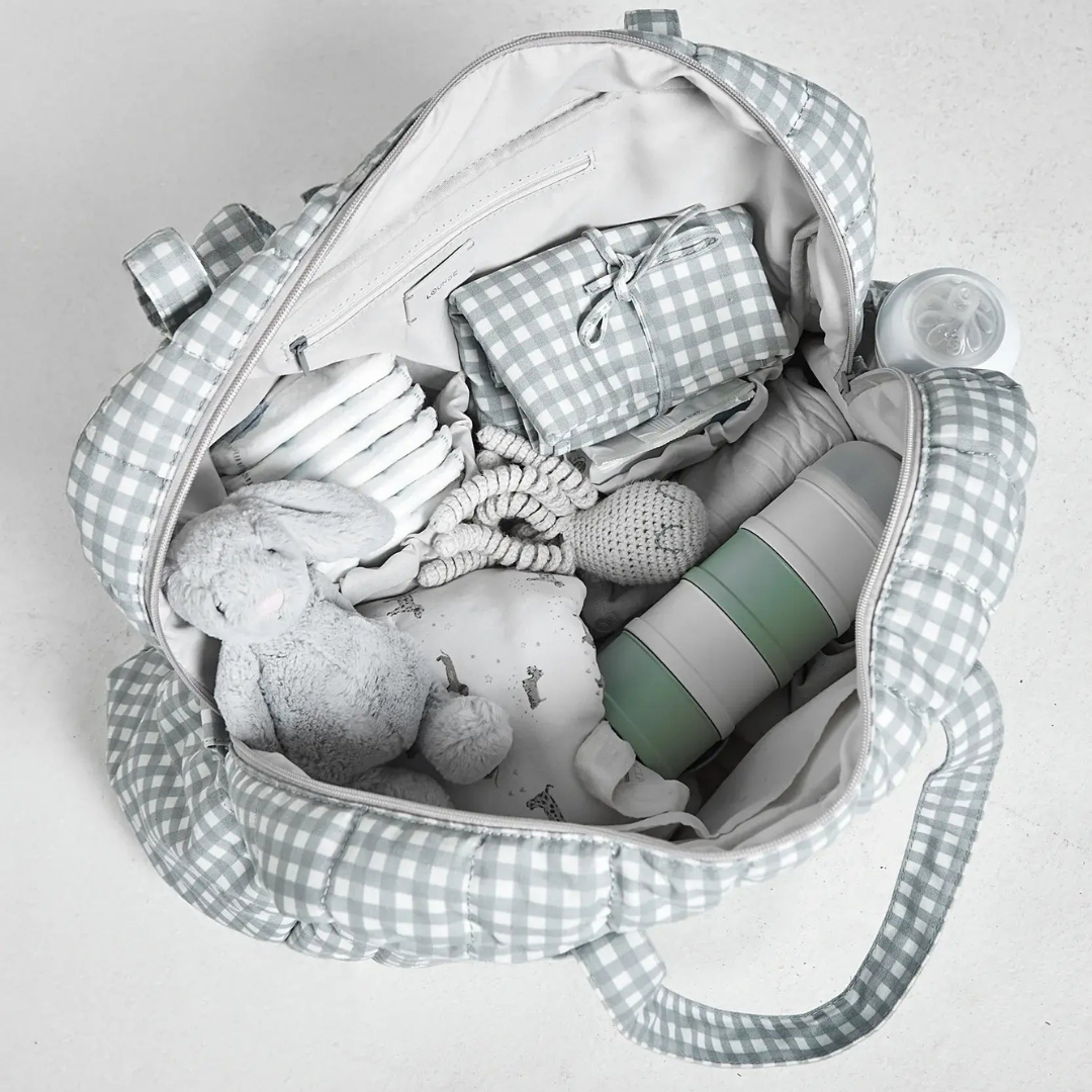 Bolso Maternal Quilt - Vichy Verde Agua | Lounge