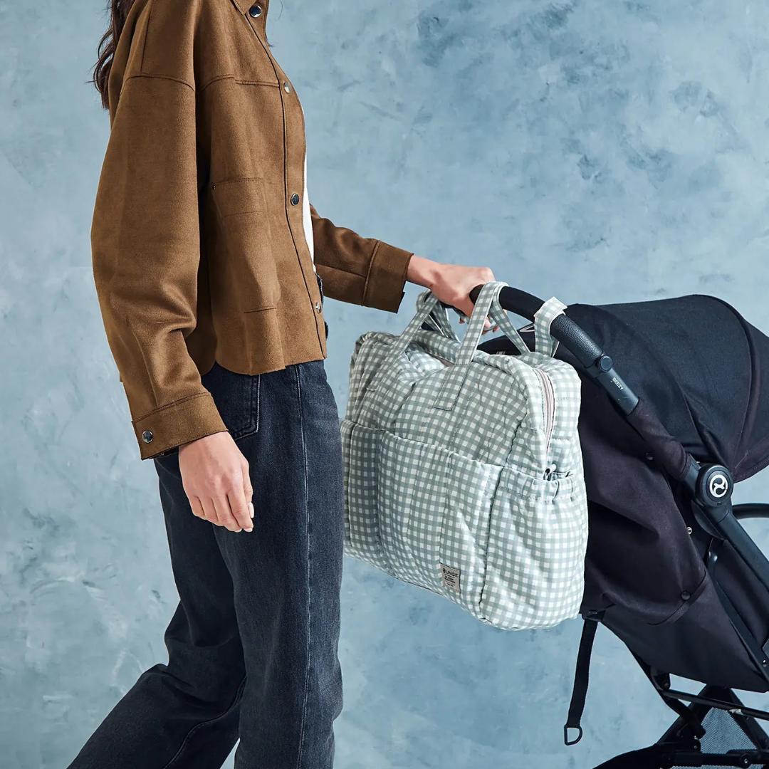 Bolso Maternal Quilt - Vichy Verde Agua | Lounge