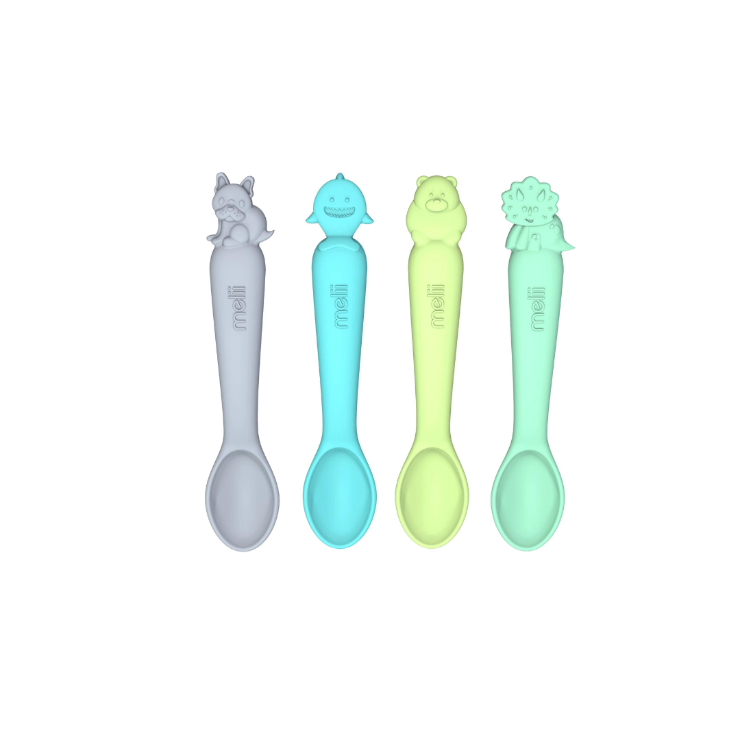 Silicone Spoon Set - 4 units - Shark, Dino, Bulldog and Bear