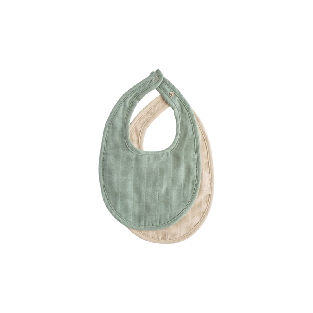 Pack 2 Baberos de Muselina - Roman Green / Fog