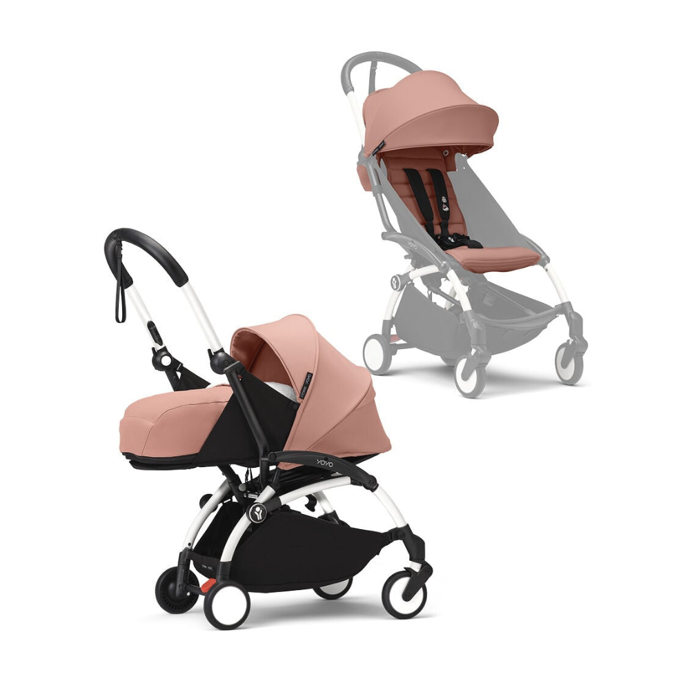 Coche Completo Stokke® YOYO³ – Chasis Negro + Asiento 6+ + Moisés - Ginger | YOYO by Stokke