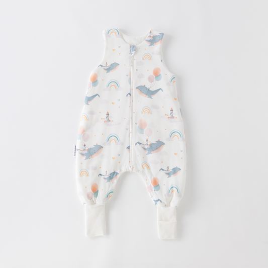 Saco de Dormir con Pies - Ballenas - TOG 1 | Mamás Mateas