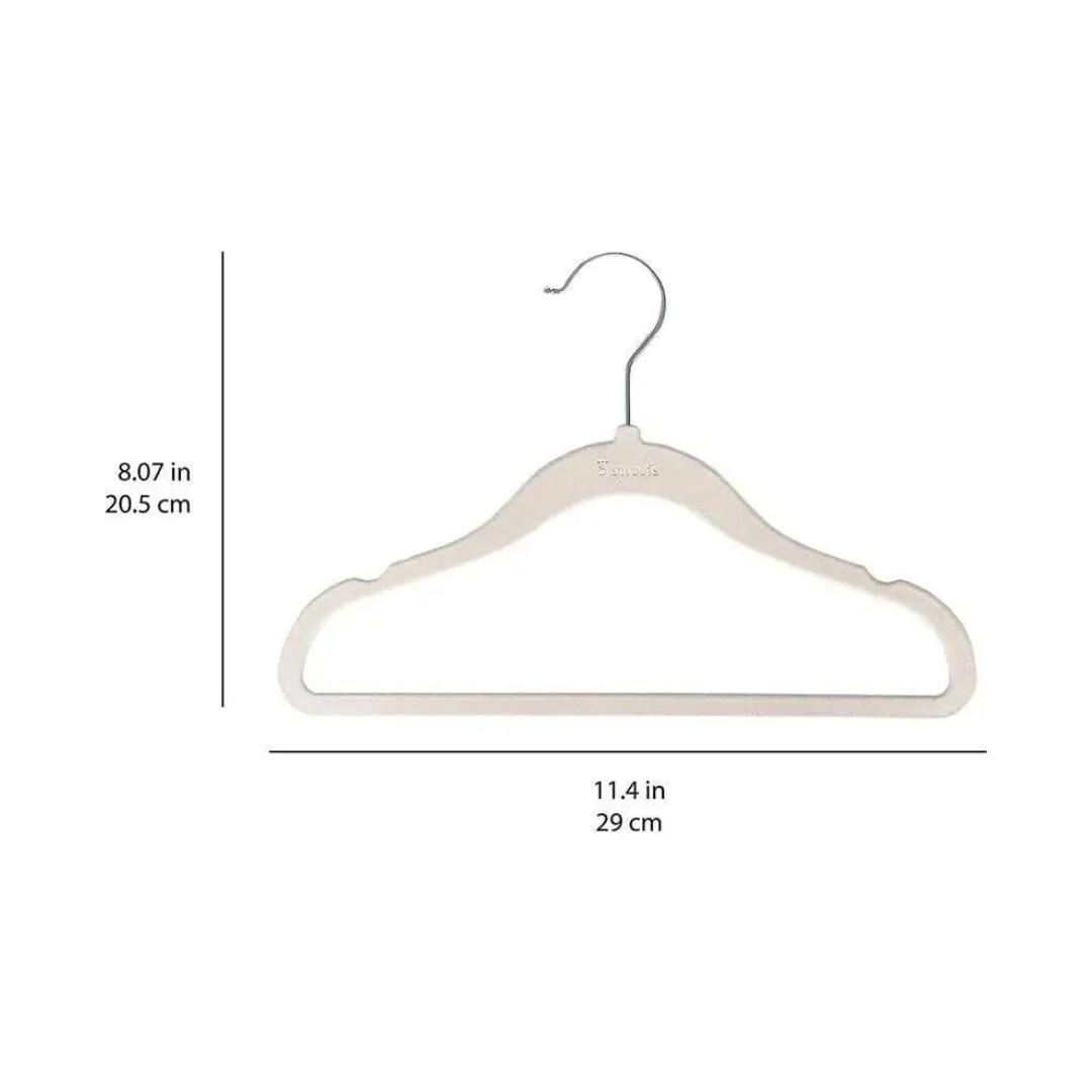 Set de Separadores + Set de 15 Colgadores de Terciopelo Antideslizantes para Ropa de Bebés y Niños - Crema | 3 Sprouts (Copia)