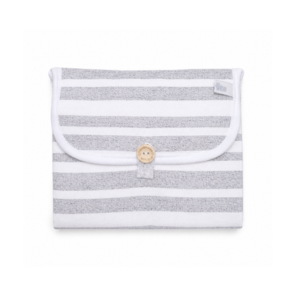 Mudador Portátil - Lino Rayas Gris | Bee-Bee
