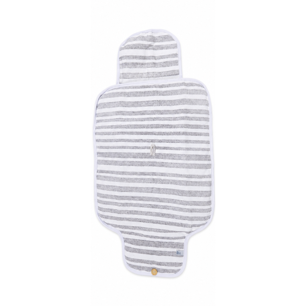 Mudador Portátil - Lino Rayas Gris | Bee-Bee