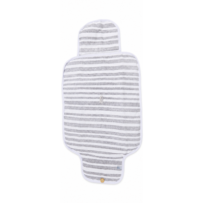 Mudador Portátil - Lino Rayas Gris | Bee-Bee