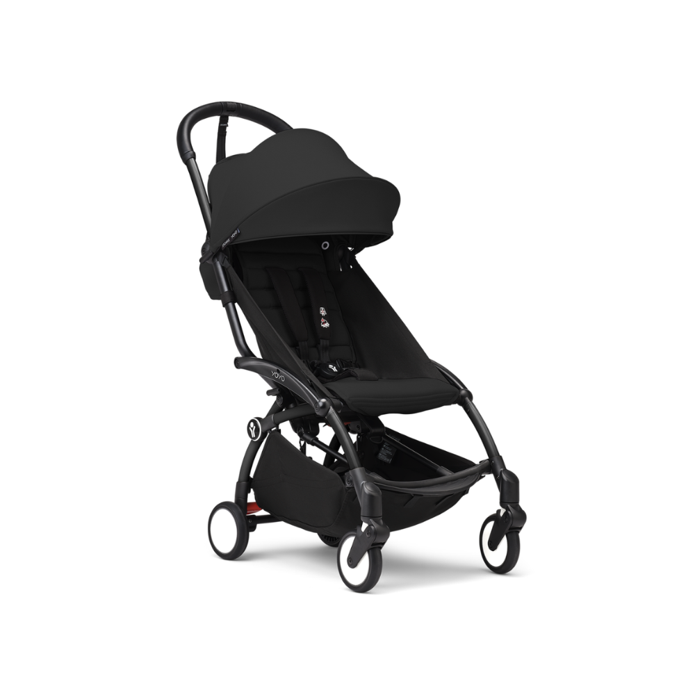 Coche Completo Stokke® YOYO³ – Chasis Negro + Asiento 6+ + Moisés - Negro | YOYO by Stokke