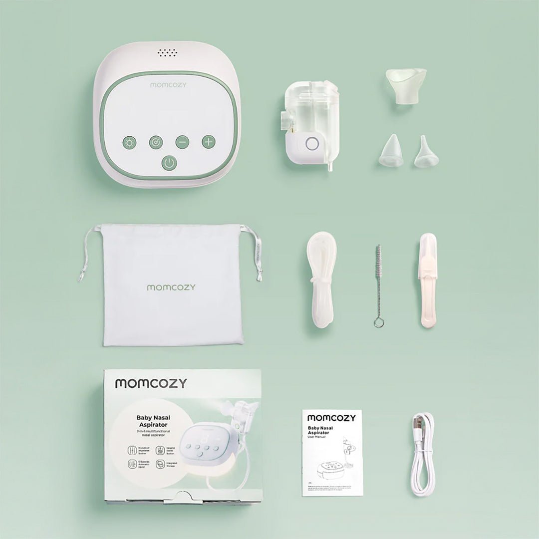 Aspirador Nasal Eléctrico 2 en 1 de Grado Hospitalario BreezyClear Pro | MomCozy