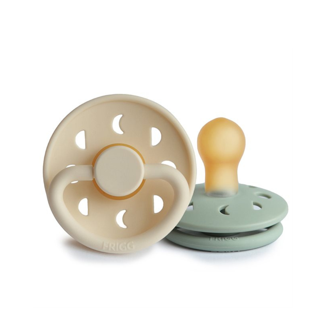 Pack de 2 Chupetes de Latex - Moon Phase - Cream / Sage