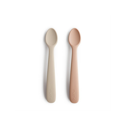 Pack 2 Cucharas de Silicona - Blush/Shifting Sand | Mushie
