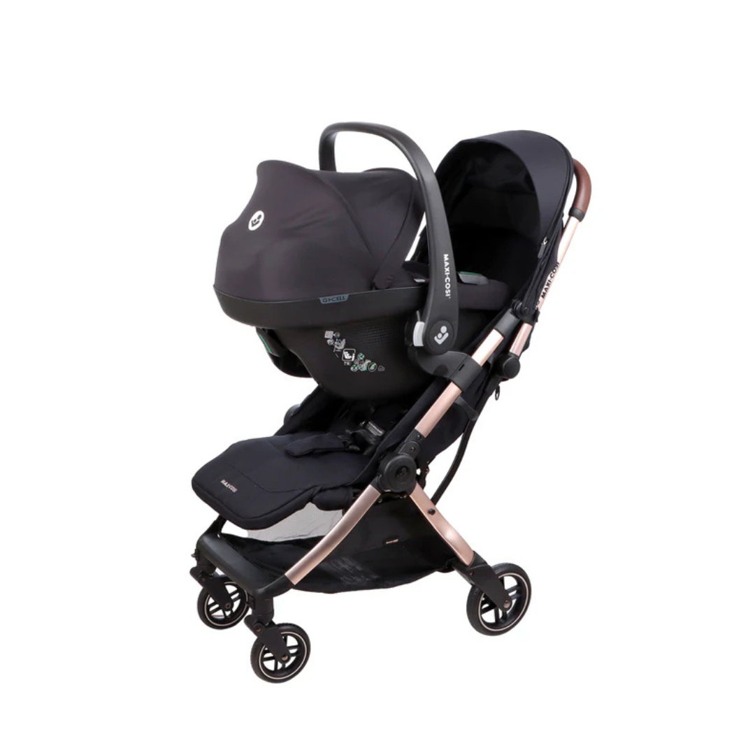 Travel System Coche Eva 3 + Silla Cabriofix - Black Champagne | Maxi Cosi