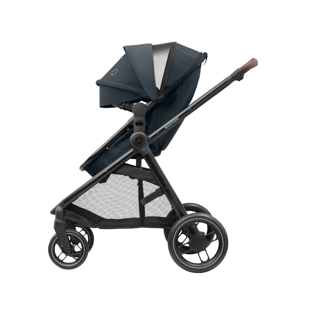 Travel System Coche Zelia 3 + Silla Nido Pebble 360 + Base FamilyFix - Essential Grey | Maxi Cosi