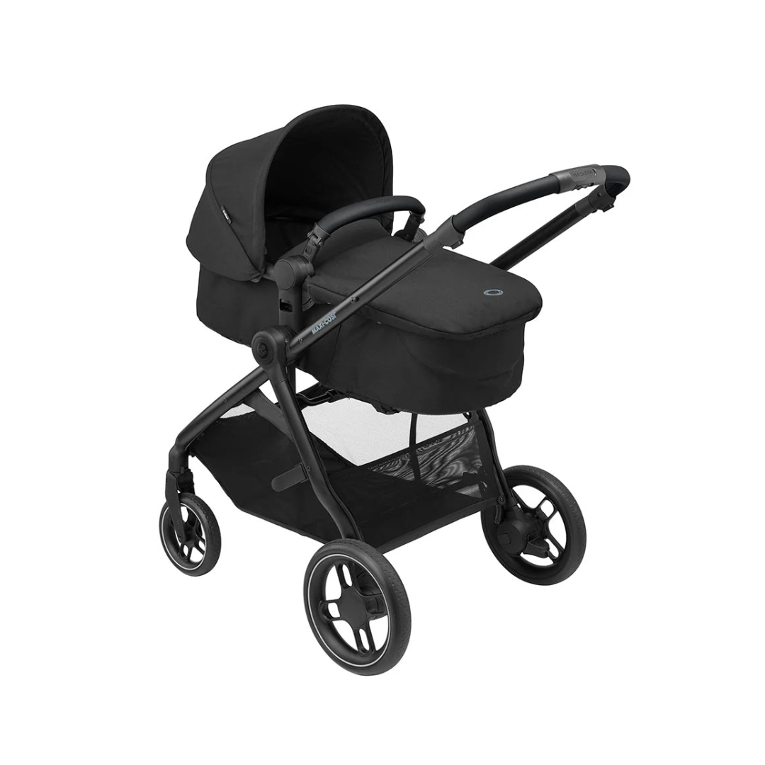 Travel System Coche Zelia 3 + Silla Nido Pebble 360 + Base FamilyFix 360 - Essential Black | Maxi Cosi