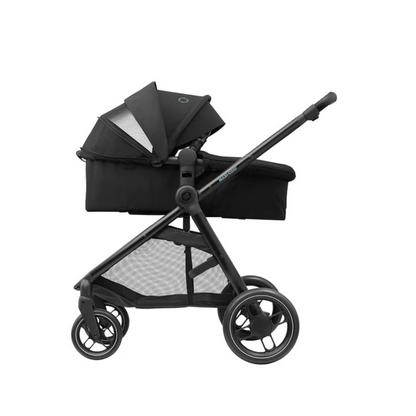 Travel System Coche Zelia 3 + Silla Nido Pebble 360 + Base FamilyFix 360 - Essential Black | Maxi Cosi
