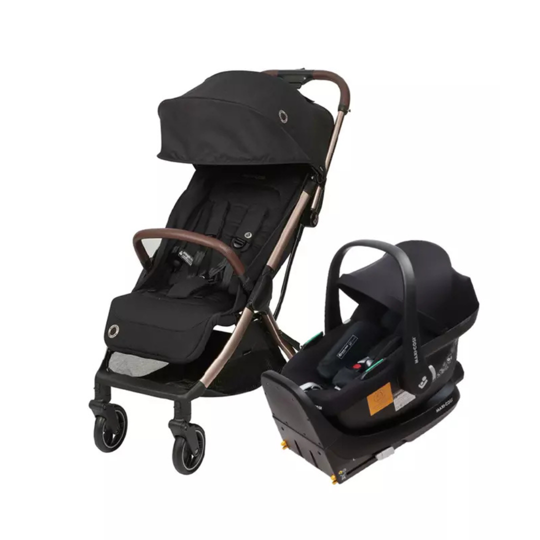 Travel System Coche Eva 3 + Silla Cabriofix - Black Champagne | Maxi Cosi
