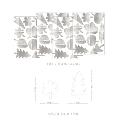 Stickers Decorativos Para Muros - Coniferas Gris