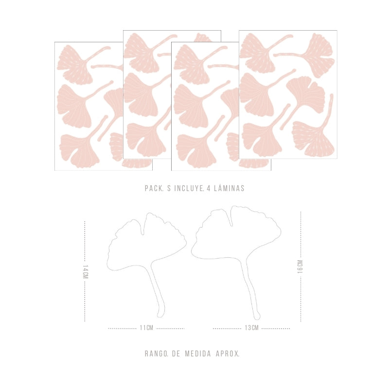 Decorative Wall Stickers - Pink Gingko