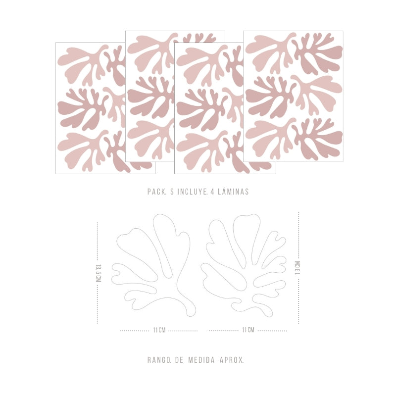 Decorative Wall Stickers - Pink Monstera Leaf