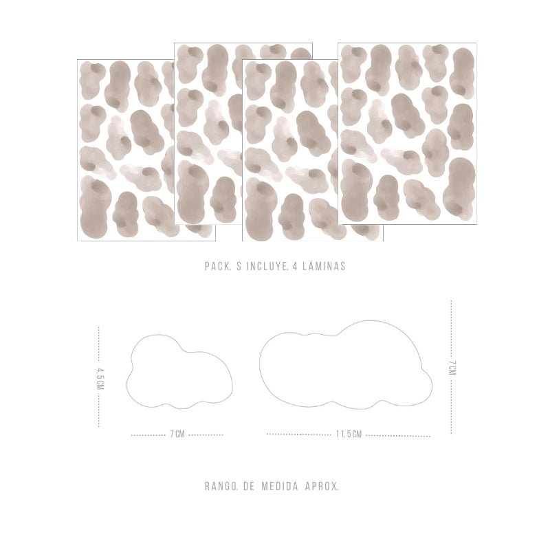 Stickers Decorativos Para Muros - Nubes Beige