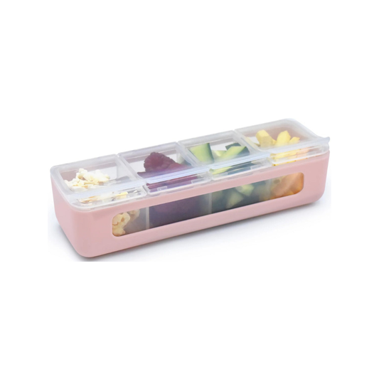 Contenedor de 4 Compartimientos -  Rosado | Melii