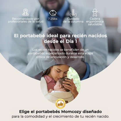 Portabebé Ergonómico WeeSnug para Recién Nacido - Khaki | MomCozy