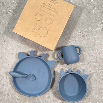 Set de Comida de Silicona Jirafa Lykke - Mar de Bering | Nuuroo