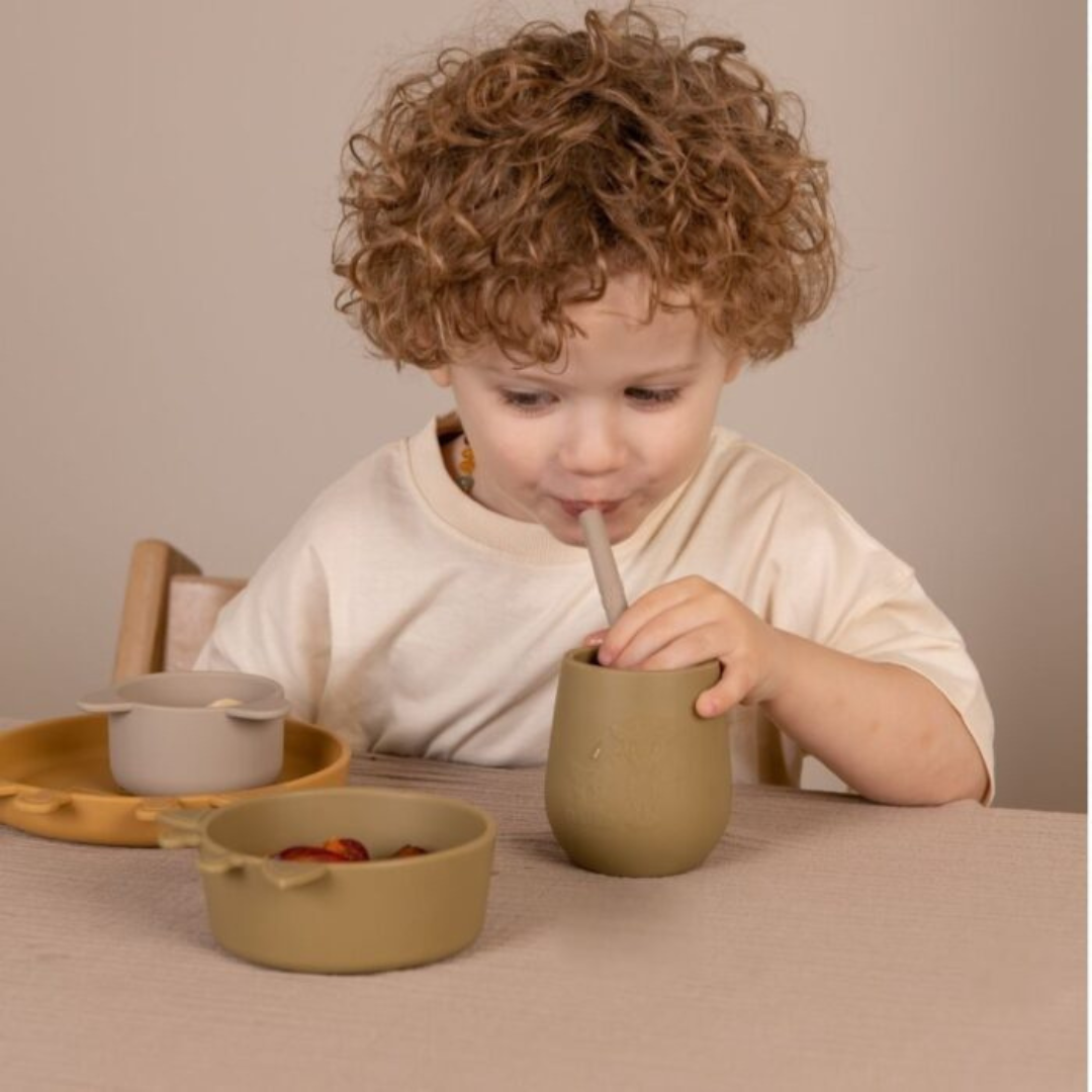 Set de 8 Bombillas de Silicona Ada - Verde Oliva / Amarillo Empolvado | Nuuroo