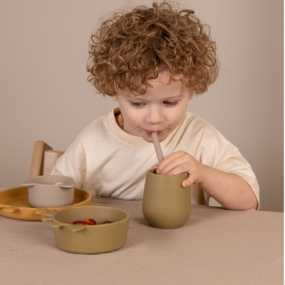 Set de 8 Bombillas de Silicona Ada - Verde Oliva / Amarillo Empolvado | Nuuroo