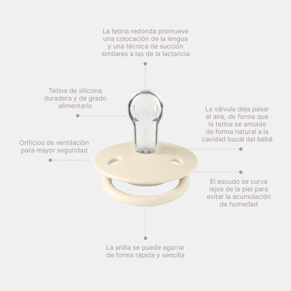 Pack de 2 Chupetes - Blush & Vanilla Glow Night | BIBS