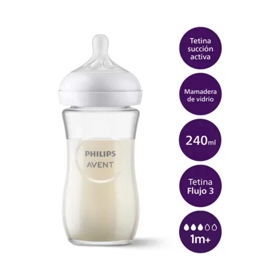 Mamadera Vidrio Natural Response - 240 ml | Philips Avent
