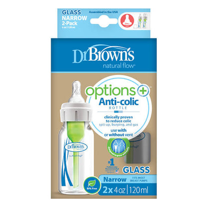 Pack de 2 Mamaderas de Vidrio Anticólicos - 120ml