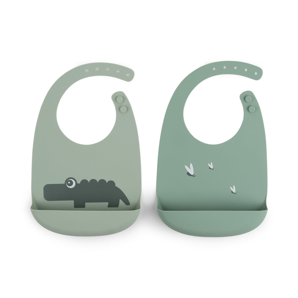 Set de 2 Baberos de Silicona Croco - Verde