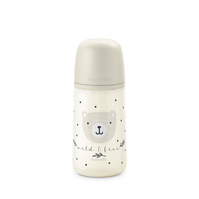 Mamadera de Silicona Flujo Medio con Tetina Fisiológica Wild - Beige - 270ml | Suavinex