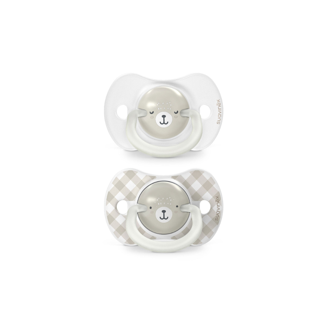 Pack de 2 Chupetes Fisiológicos Nocturnos Wild - Gris | Suavinex