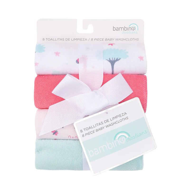 Pack de 8 Toallitas de Limpieza de Algodón - Jirafas y Cebras | Bambino